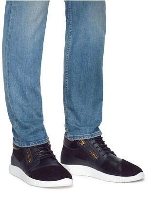 Figure View - Click To Enlarge - 73426 - 'Singleg' double zip leather sneakers