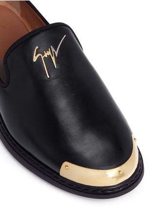 Detail View - Click To Enlarge - 73426 - 'Kevin' metallic toecap leather loafers
