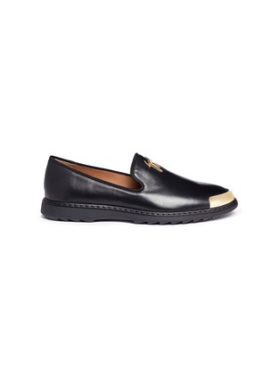 Main View - Click To Enlarge - 73426 - 'Kevin' metallic toecap leather loafers
