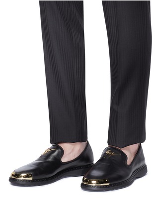 Figure View - Click To Enlarge - 73426 - 'Kevin' metallic toecap leather loafers