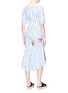 Figure View - Click To Enlarge - 68244 - 'Bella' floral embroidered ruffle stripe dress