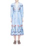 Main View - Click To Enlarge - 68244 - 'Trelliage' cutout floral embroidered stripe shirt dress