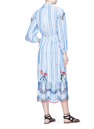 Figure View - Click To Enlarge - 68244 - 'Trelliage' cutout floral embroidered stripe shirt dress