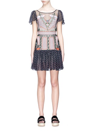 Main View - Click To Enlarge - 68244 - 'Bourgeois' embroidered silk chiffon mini dress