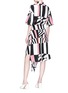Back View - Click To Enlarge - TOME - Sash tie graphic print silk crepe shirt dress