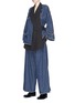 Figure View - Click To Enlarge - THE KEIJI - Belted layered denim culottes