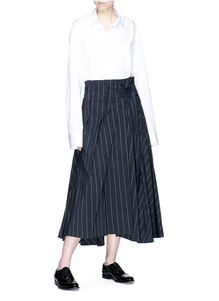 Figure View - Click To Enlarge - THE KEIJI - Pleated waist stripe maxi skirt