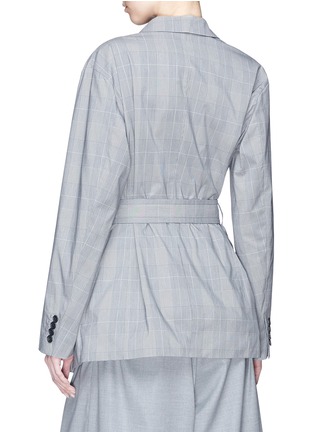 Back View - Click To Enlarge - THE KEIJI - Belted check plaid blazer