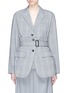 Main View - Click To Enlarge - THE KEIJI - Belted check plaid blazer