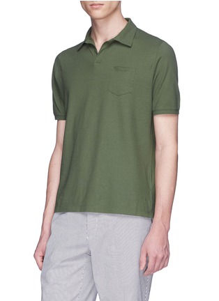 Front View - Click To Enlarge - INCOTEX - Open placket jersey polo shirt