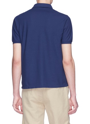 Back View - Click To Enlarge - INCOTEX - Open placket jersey polo shirt