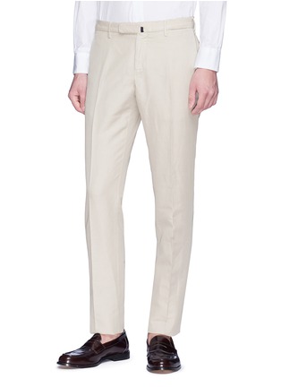 Front View - Click To Enlarge - INCOTEX - Linen-cotton chinos