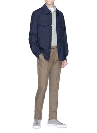 Figure View - Click To Enlarge - INCOTEX - Linen-cotton twill chinos
