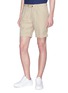 Front View - Click To Enlarge - INCOTEX - Linen-cotton Bermuda shorts