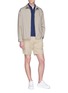 Figure View - Click To Enlarge - INCOTEX - Linen-cotton Bermuda shorts