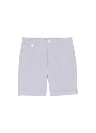 Main View - Click To Enlarge - INCOTEX - Stripe seersucker Bermuda shorts