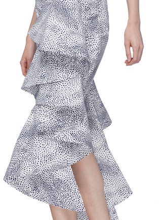 Detail View - Click To Enlarge - LEAL DACCARETT - 'Canaveral' asymmetric ruffle drape spot print skirt