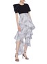 Figure View - Click To Enlarge - LEAL DACCARETT - 'Canaveral' asymmetric ruffle drape spot print skirt