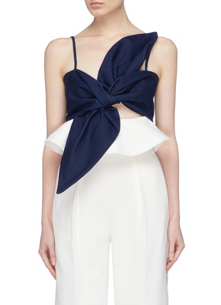 Main View - Click To Enlarge - LEAL DACCARETT - 'Anika' cutout bow tie peplum top