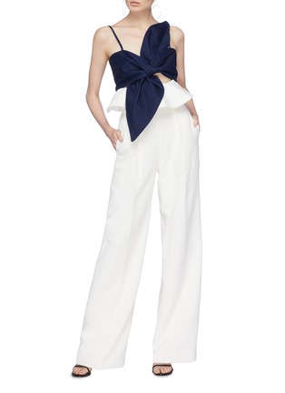Figure View - Click To Enlarge - LEAL DACCARETT - 'Anika' cutout bow tie peplum top