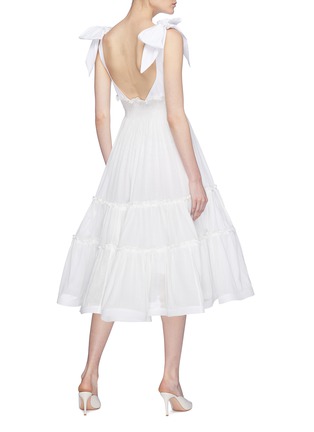 Back View - Click To Enlarge - LEAL DACCARETT - 'Esperanza' shoulder bow smocked tiered dress