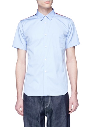 Main View - Click To Enlarge - COMME DES GARÇONS SHIRT - Tartan panel short sleeve shirt