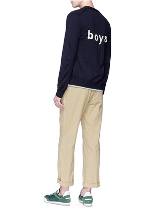 Figure View - Click To Enlarge - COMME DES GARÇONS SHIRT - 'Boys' embroidered wool cardigan