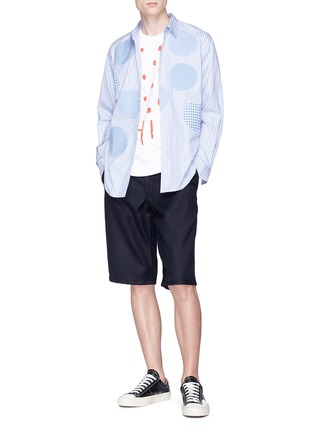 Figure View - Click To Enlarge - COMME DES GARÇONS SHIRT - Pleated wool twill shorts