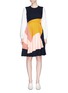 Main View - Click To Enlarge - ROKSANDA - Bell sleeve colourblock silk georgette dress
