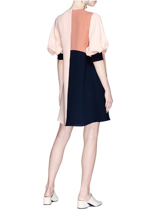 Figure View - Click To Enlarge - ROKSANDA - Bell sleeve colourblock silk georgette shift dress