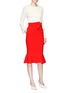 Figure View - Click To Enlarge - COMME MOI - Fluted suiting midi skirt