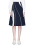 Main View - Click To Enlarge - COMME MOI - Pleated panel A-line midi suiting skirt