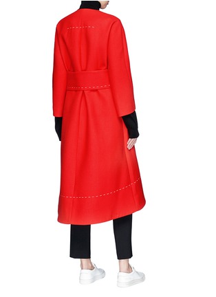 Back View - Click To Enlarge - COMME MOI - Belted wool blend melton coat
