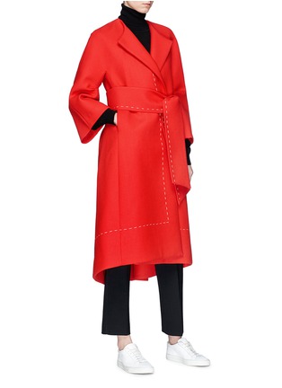 Figure View - Click To Enlarge - COMME MOI - Belted wool blend melton coat