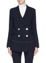 Main View - Click To Enlarge - COMME MOI - Topstitch hem double breasted suiting blazer