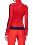 Back View - Click To Enlarge - COMME MOI - Stripe sleeve wool blend turtleneck sweater