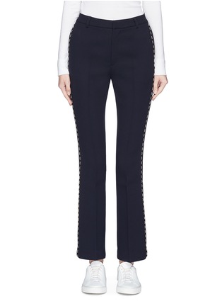 Main View - Click To Enlarge - COMME MOI - Topstitch outseam flared suiting pants