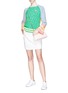 Figure View - Click To Enlarge - MIRA MIKATI - Bus appliqué split back colourblock sweater