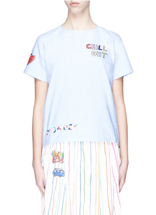 Main View - Click To Enlarge - MIRA MIKATI - 'Amusement Park' chainstitch top