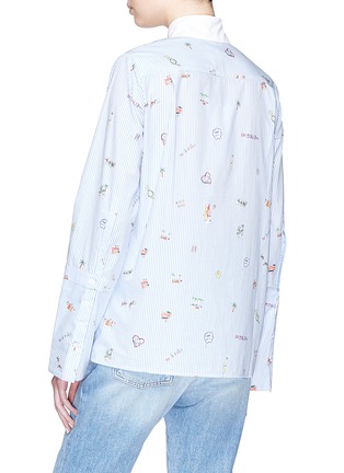 Back View - Click To Enlarge - MIRA MIKATI - 'Venice Beach' graphic print stripe poplin shirt