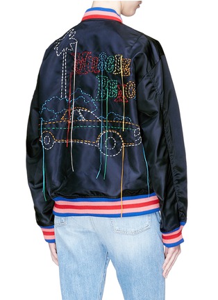Back View - Click To Enlarge - MIRA MIKATI - Car embroidered bomber jacket