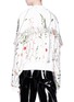 Back View - Click To Enlarge - JONATHAN LIANG - Ruffle sleeve floral embroidered mesh reversible bomber jacket