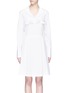 Main View - Click To Enlarge - JONATHAN LIANG - Two-in-one ruffle cape overlay poplin dress
