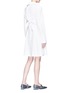 Figure View - Click To Enlarge - JONATHAN LIANG - Two-in-one ruffle cape overlay poplin dress
