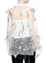 Back View - Click To Enlarge - JONATHAN LIANG - Floral embroidered mesh top