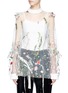 Main View - Click To Enlarge - JONATHAN LIANG - Floral embroidered mesh top