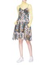 Figure View - Click To Enlarge - JONATHAN LIANG - Floral embroidered dress