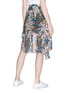 Back View - Click To Enlarge - JONATHAN LIANG - Floral embroidered asymmetric ruffle hem skirt