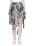 Main View - Click To Enlarge - JONATHAN LIANG - Floral embroidered asymmetric ruffle hem skirt