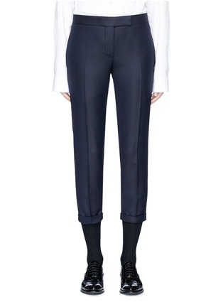Main View - Click To Enlarge - THOM BROWNE  - Low waist cropped wool twill skinny pants